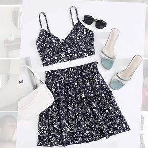 Beautiful 2 piece summer set (navy color)